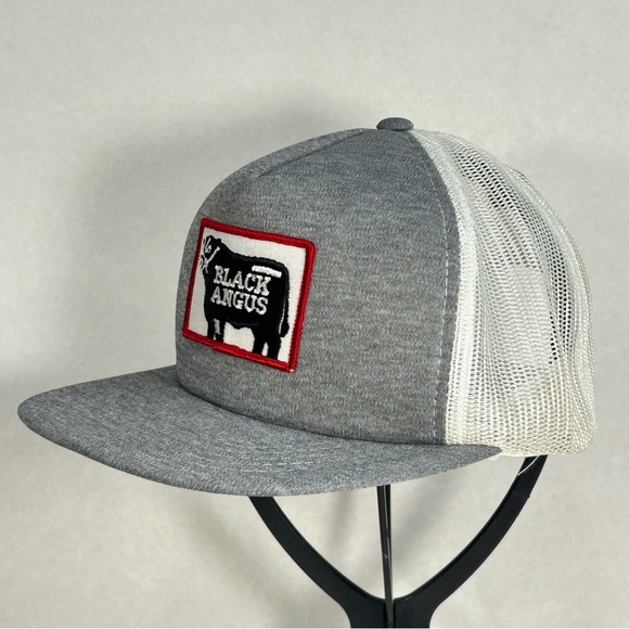 Vintage Angus Beef Farming Patch SnapBack Trucker Hat Cap Grey/ White One Size - Picture 4 of 11